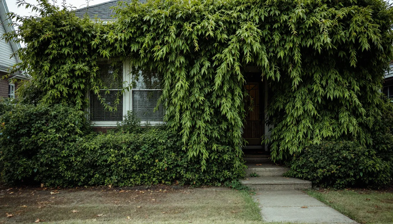 Overgrown Shrubs Blocking Windows and Walkways