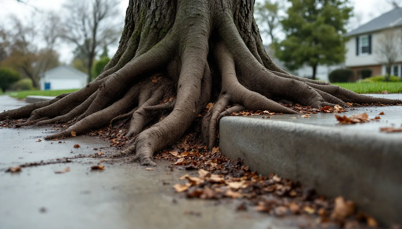 Root Damage to Sidewalks and Driveways